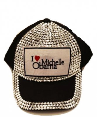 Obama Rhinestone Bling Cap QC401BM BLACK